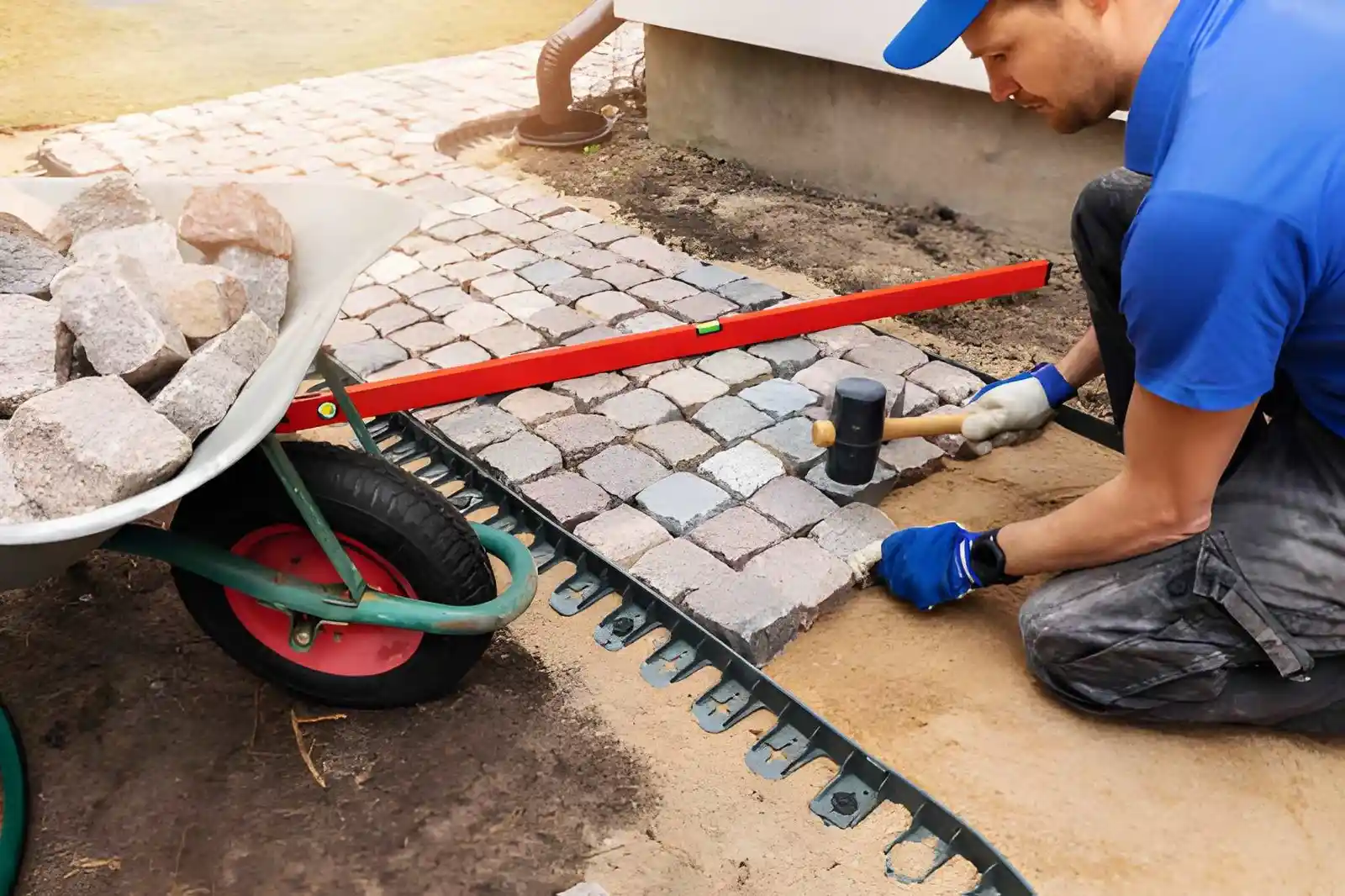 cobblestone installation